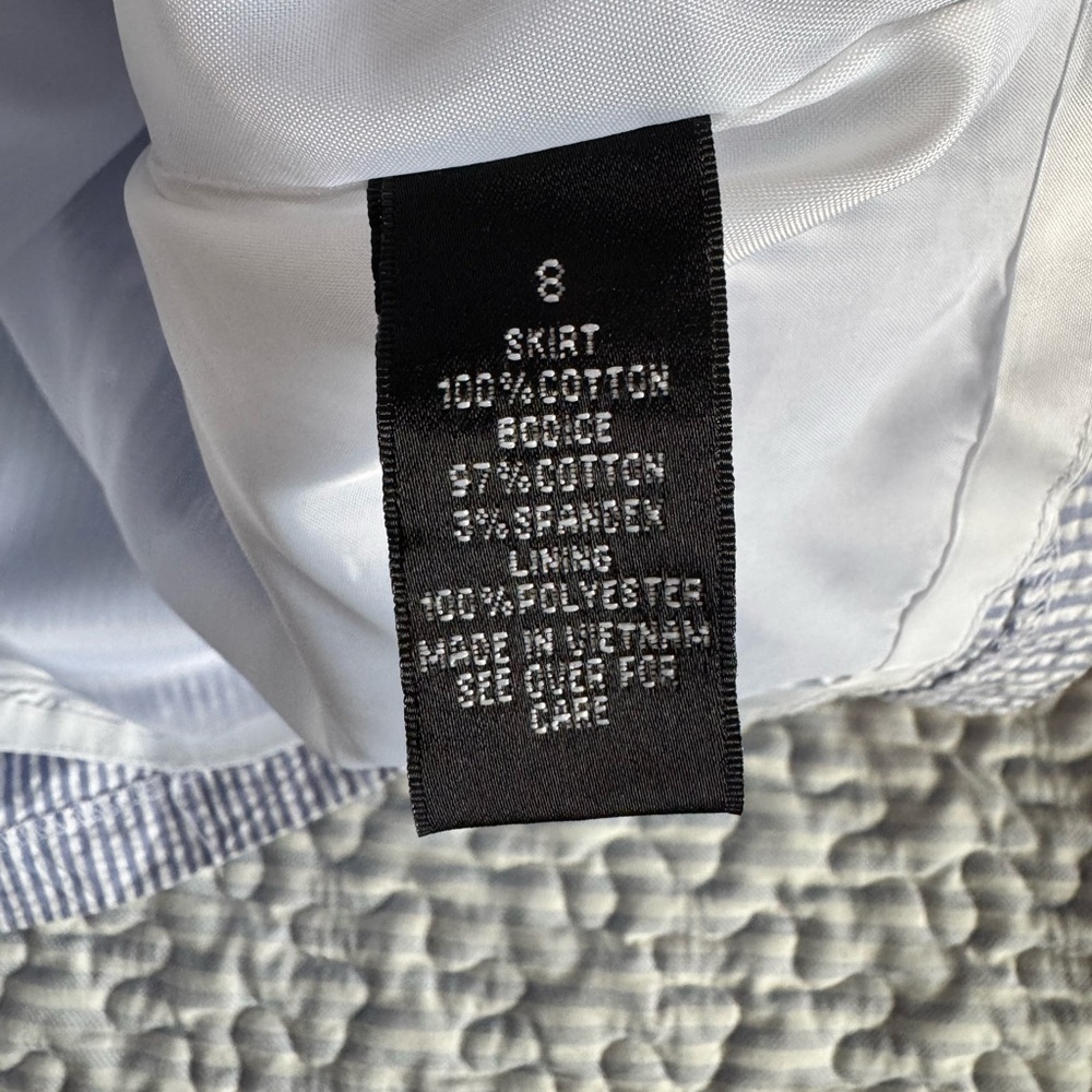 Elegant cotton seer sucker Sleeveless Dress - Picture 8 of 9